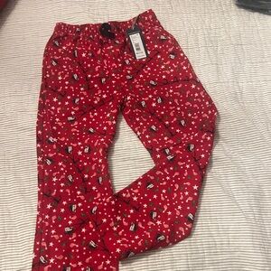 Vineyard Vines Kids Pajama Bottoms - Red with Holiday Print